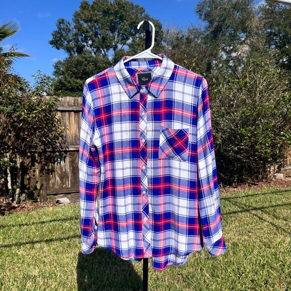 Rails Plaid Rayon Flannel Button Up Shirt Size S - Picture 2 of 8